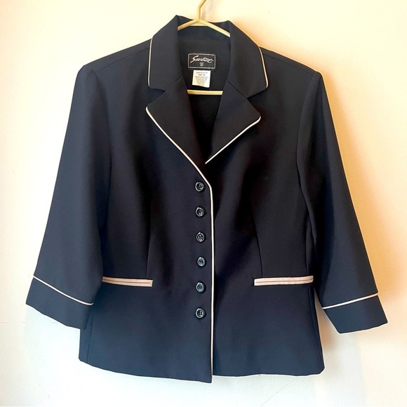 Lightweight vintage blazer neutral office business casual size 10 - Picture 1 of 12